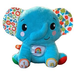 Fisher Price musical talking toddler learning elephant plush stuffed animal